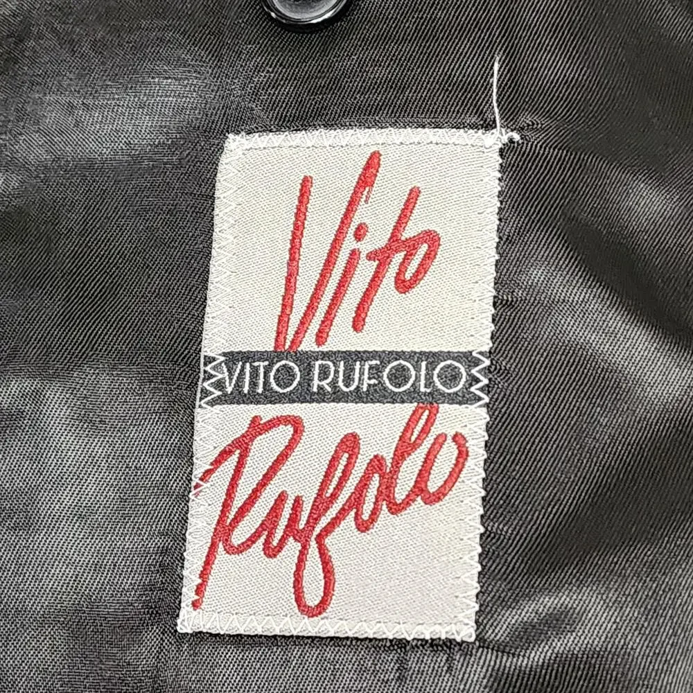 Vito Rufolo Suit Jacket Mens EU 52 Black Wool Tuxedo Shawl Lapel Made In Italy